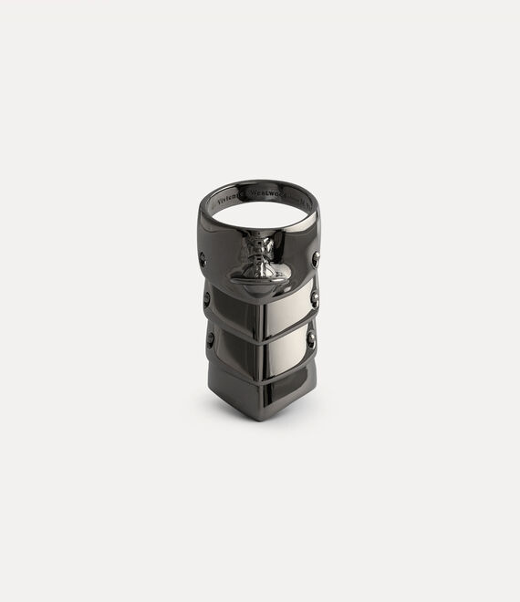 Vivienne Westwood armour ring in ruthenium